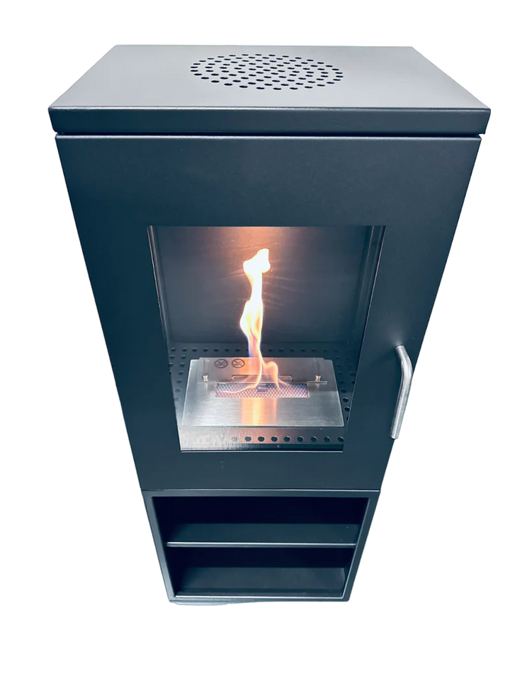 bioethanol-standkamin-bodenkamin-casoria-schwarz-kantig-eckig-glas-frontal-draufsicht