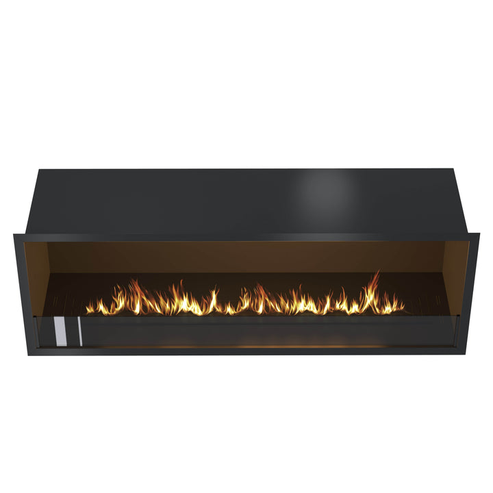 Bioethanol Einbau Kamin Ofen SELECTED 140cm Ethanol Einbaukamin von Wild Flame Frontal