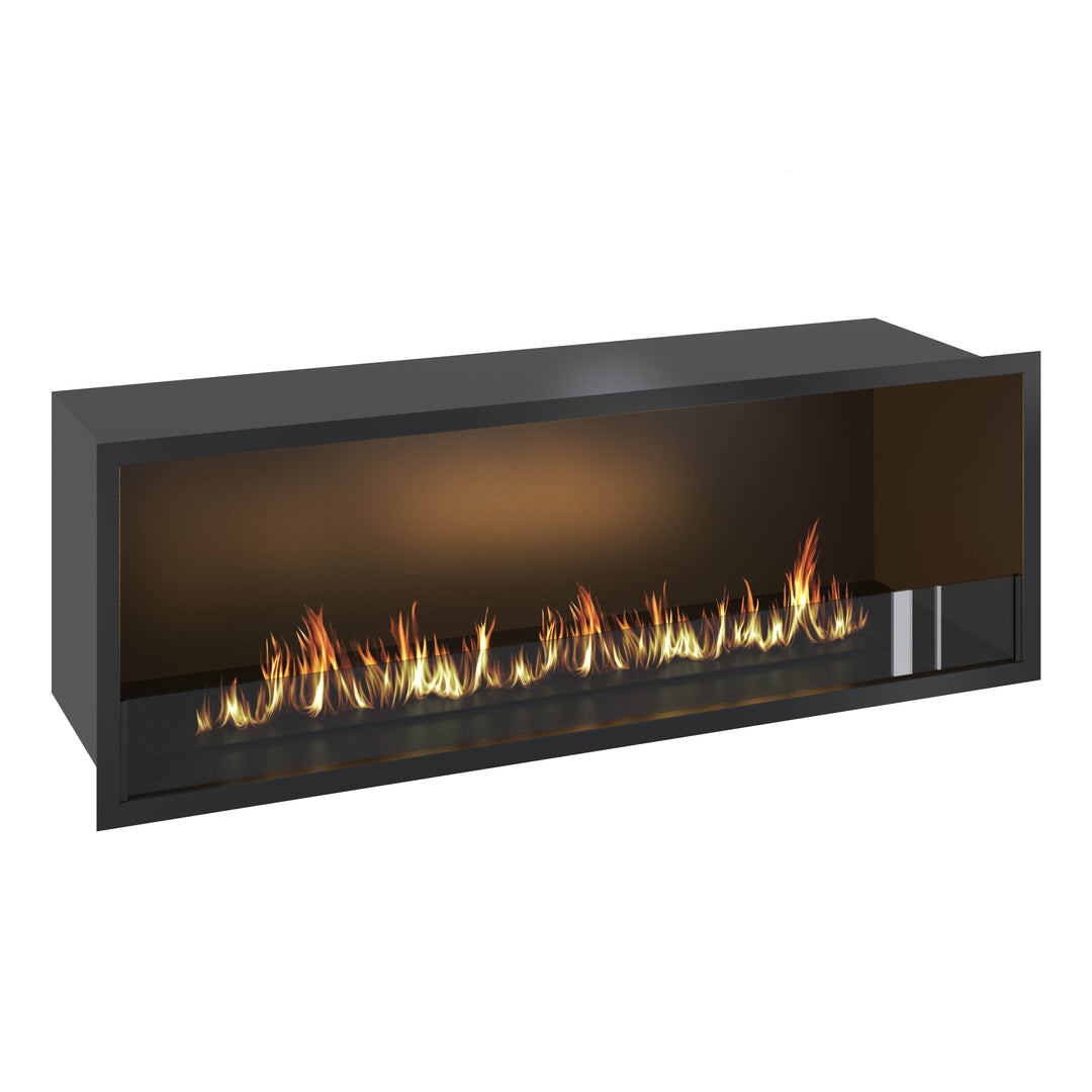 Bioethanol Einbau Kamin Ofen SELECTED 140cm Ethanol Einbaukamin von Wild Flame Seitlich