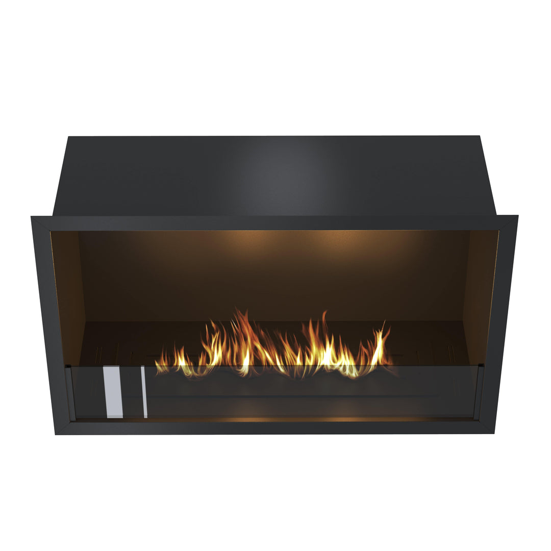 Bioethanol Einbau Kamin Ofen SELECTED 80cm Ethanol Einbaukamin von Wild Flame Frontal