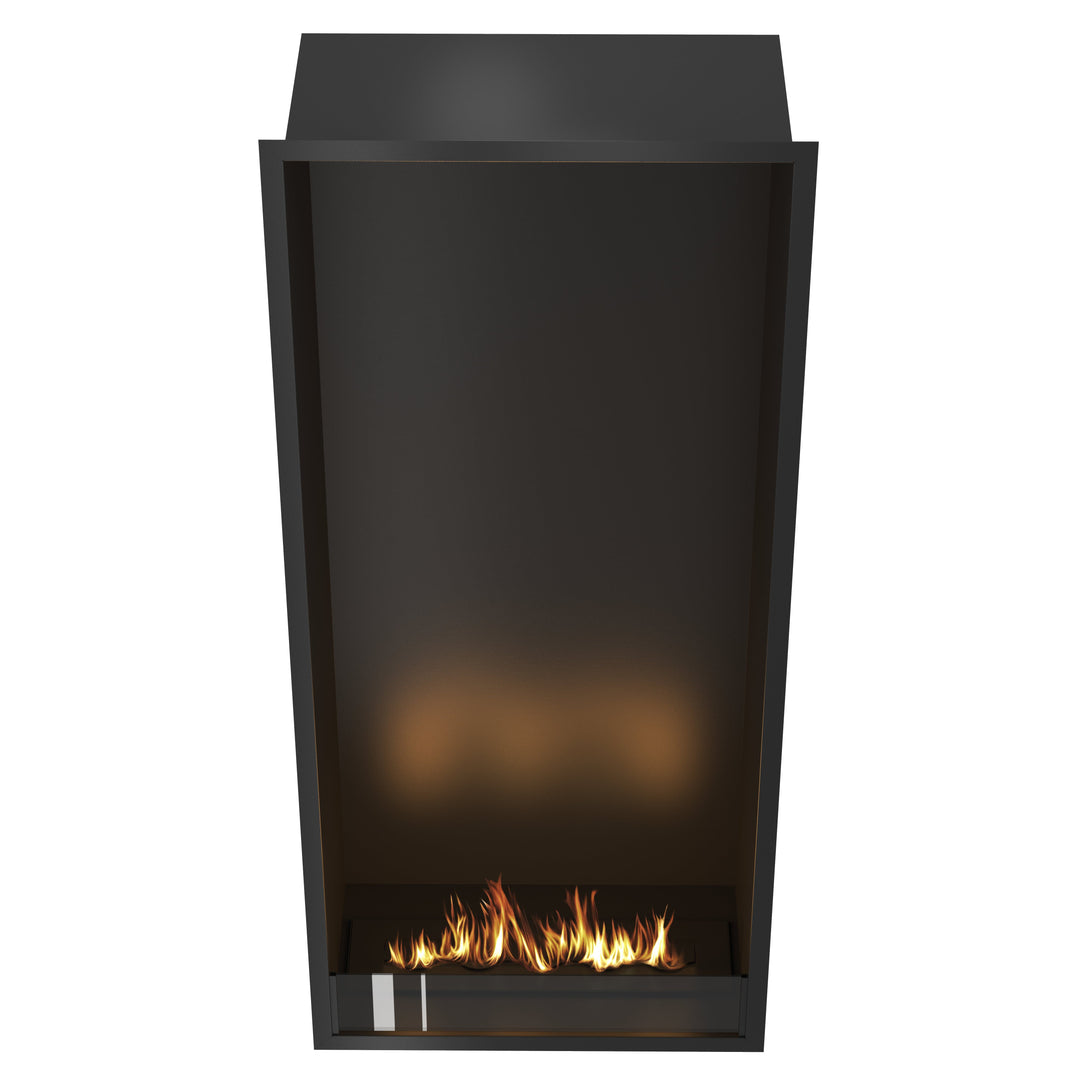 Bioethanol Einbau Kamin Einbaukamin Ofen SELECTED Vertikal 70x160x35cm Frontal mit Glas von Wild Flame