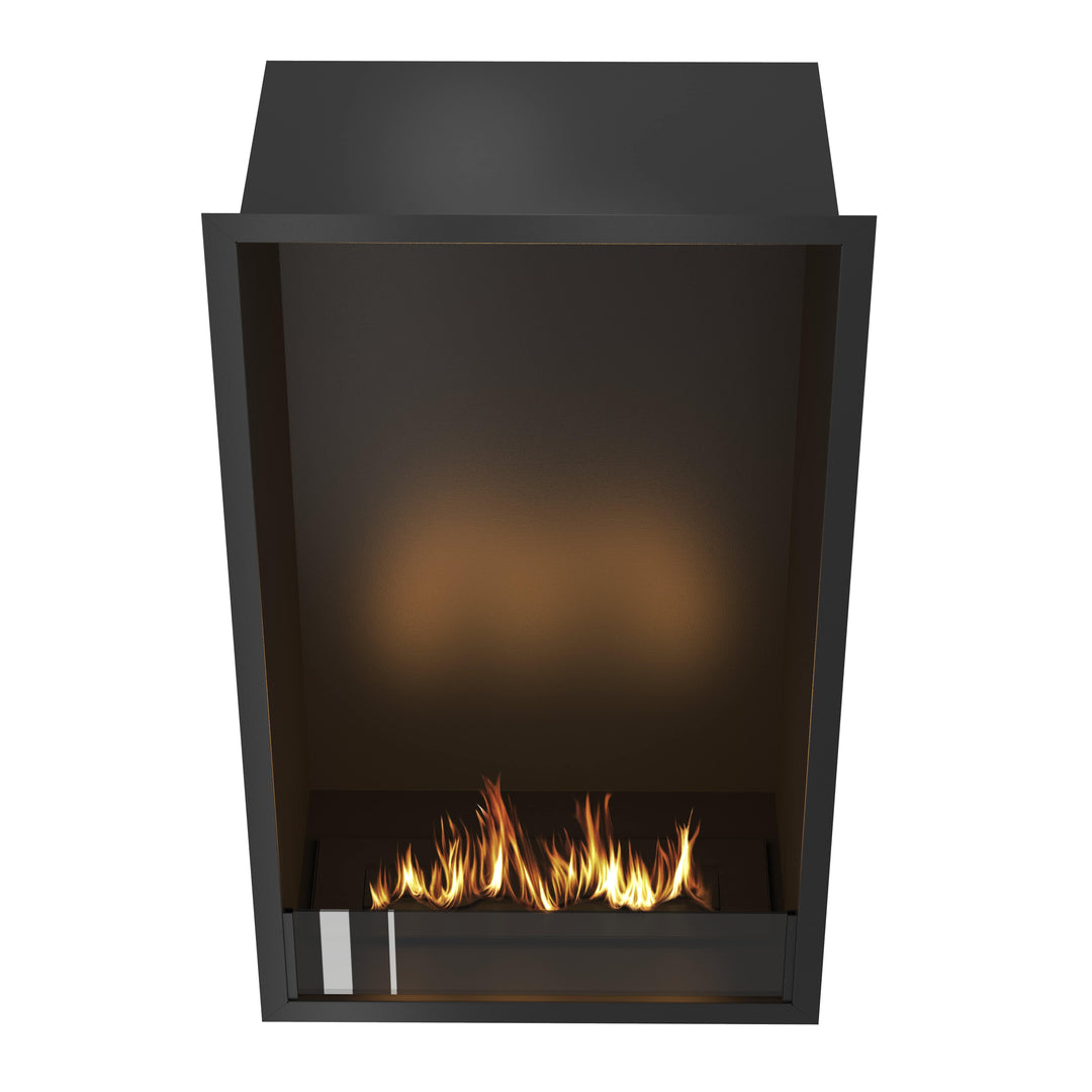 Bioethanol Einbau Kamin Einbaukamin Ofen SELECTED Vertikal 60x100x35cm von Wild Flame Frontal